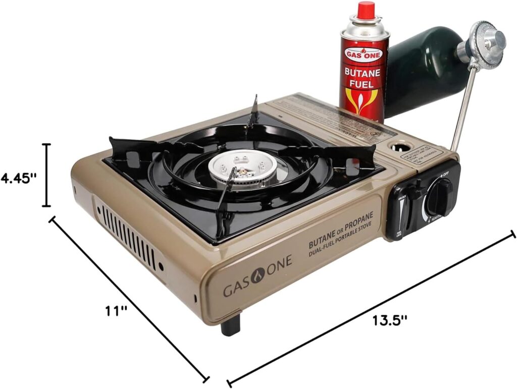 Gas One GS-3400P Propane or Butane Stove Dual Fuel Stove Portable Camping Stove - Patent Pending - with Carrying Case Great for Emergency Preparedness Kit