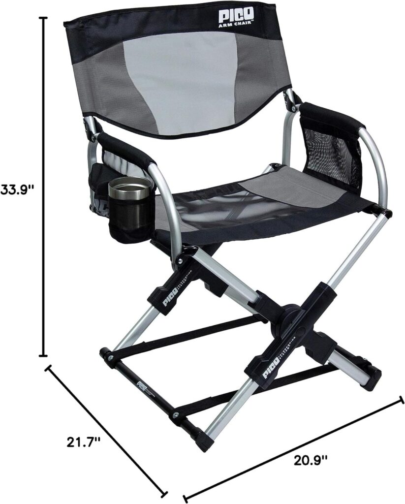 GCI Outdoor Pico Arm Chair, Folding Directors Chair with Carry Bag