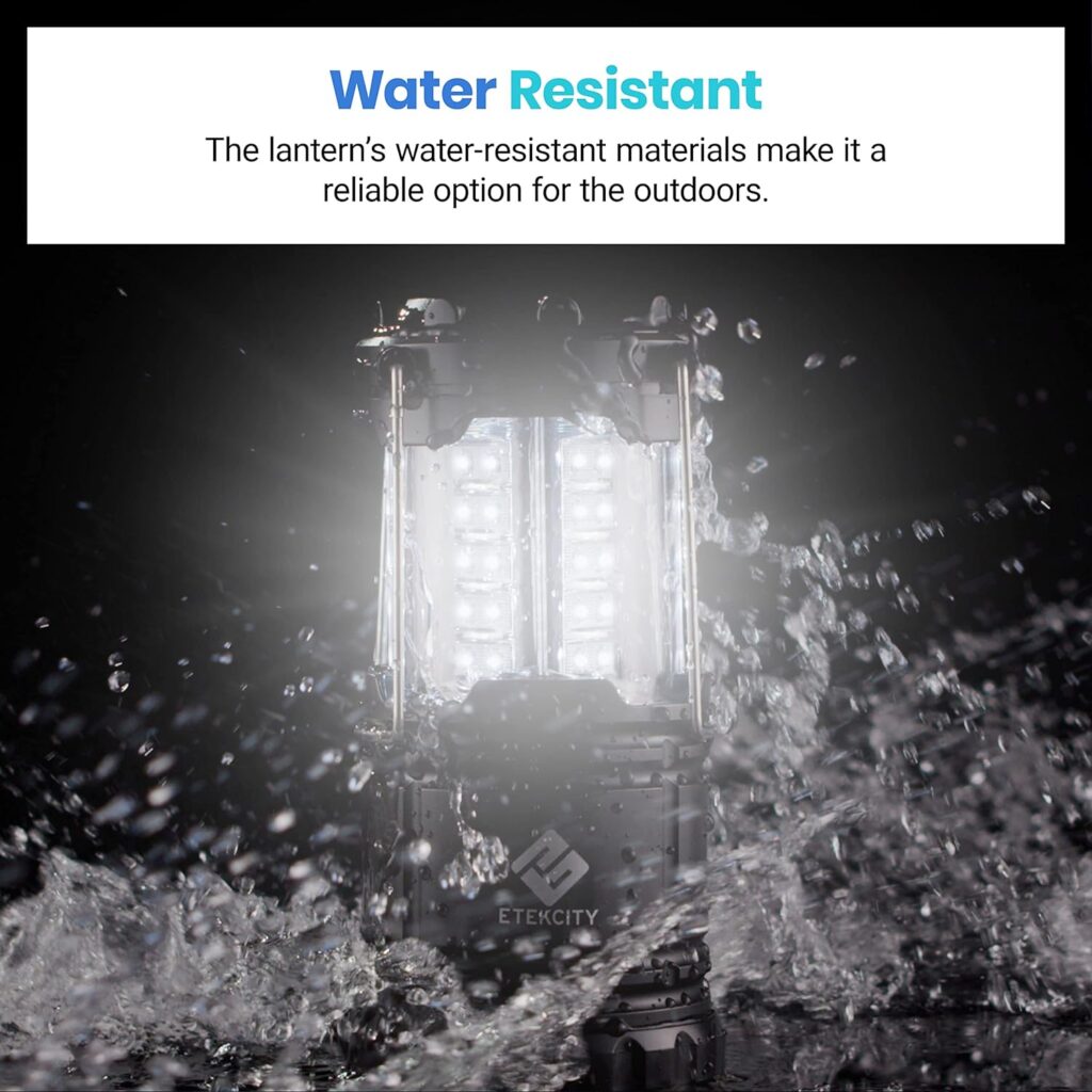 Etekcity Lantern Camping Essentials Lights, Led Lantern for Power Outages, Tent Lights for Emergency, Hurricane, Battery Powered Flashlight, Survival Kits, Operated Lamp, 2 Pack, Black