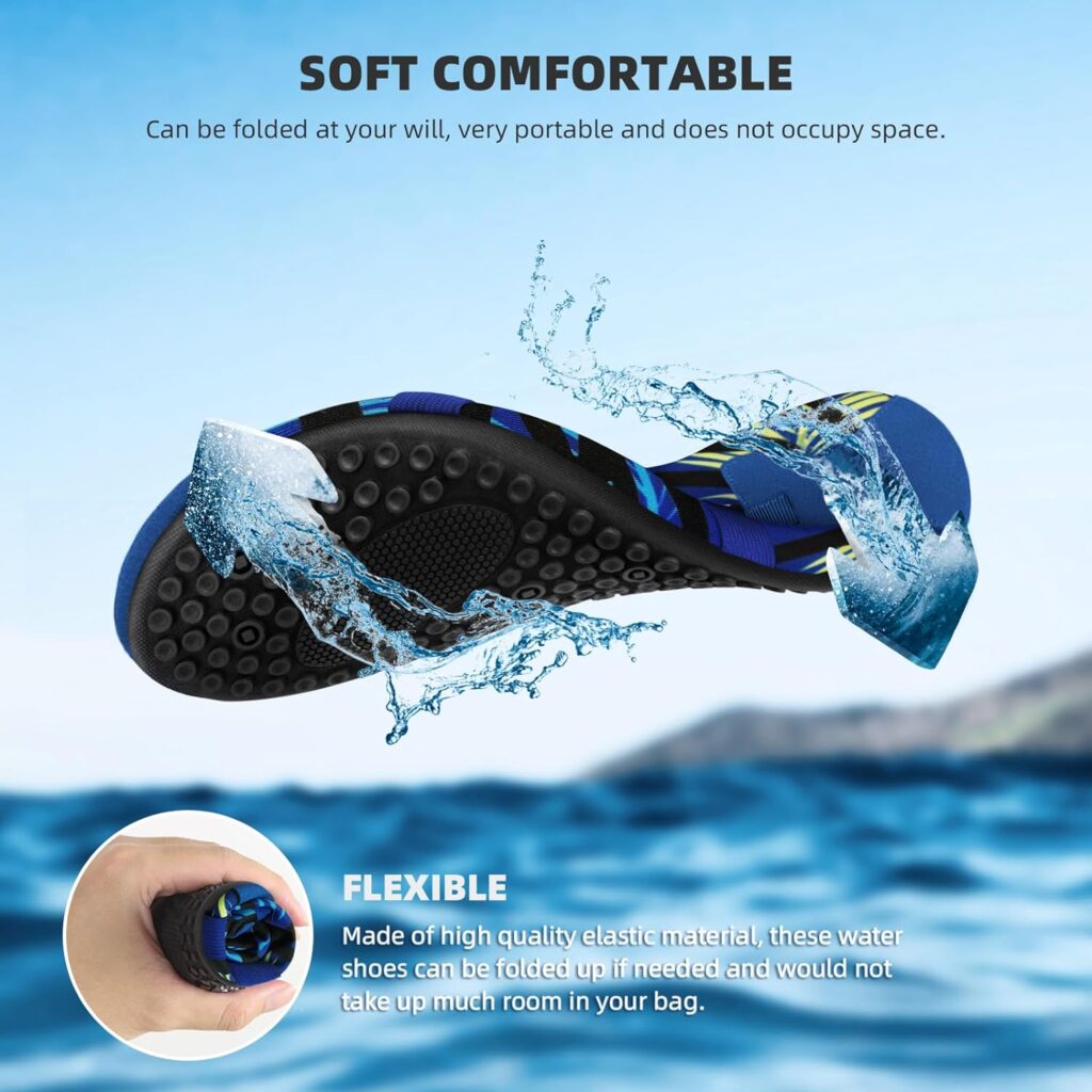 ATHMILE Womens Mens Water Shoes Barefoot Quick-Dry Aqua Socks for Beach Swim Yoga Exercise Sport Accessories Pool Camping Cruise Essentials