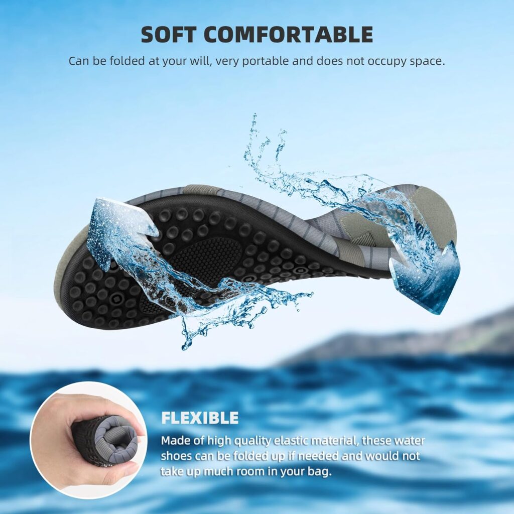 ATHMILE Womens Mens Water Shoes Barefoot Quick-Dry Aqua Socks for Beach Swim Yoga Exercise Sport Accessories Pool Camping Cruise Essentials