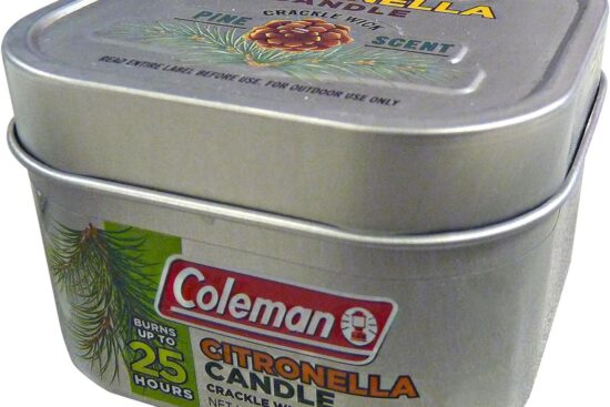 coleman pine scented citronella candle with wooden crackle wick 6 oz tin