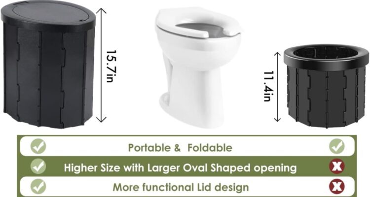 portable toilet kit for adults pop up privacy tent x large camping folding toilet 12 toilet bags 12 pack liquid waste ge 1