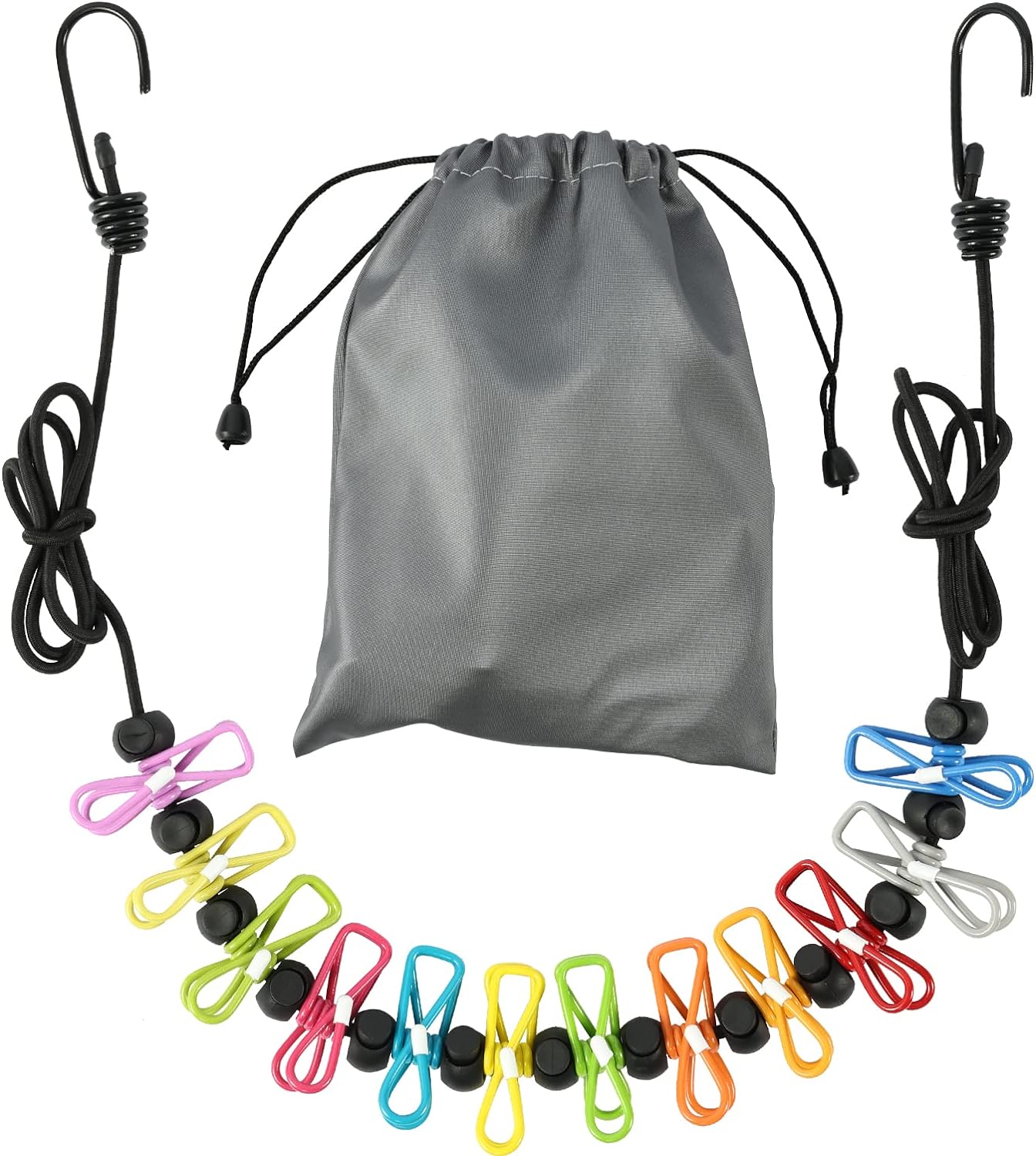 retractable portable clothesline for travelclothing line with 12 clothes clips for indoor laundry drying lineoutdoor cam